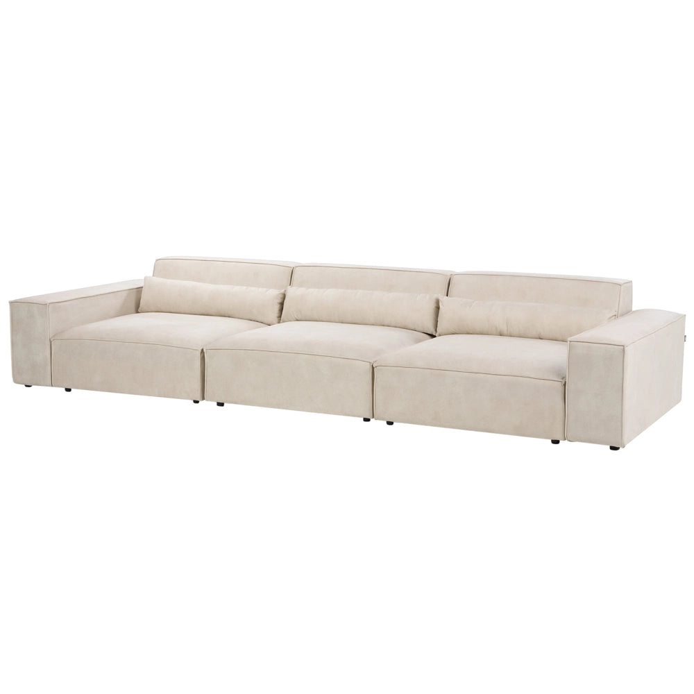 Divano componibile a 3 posti Divano componibile in velluto beige con gambe nere Soggiorno moderno