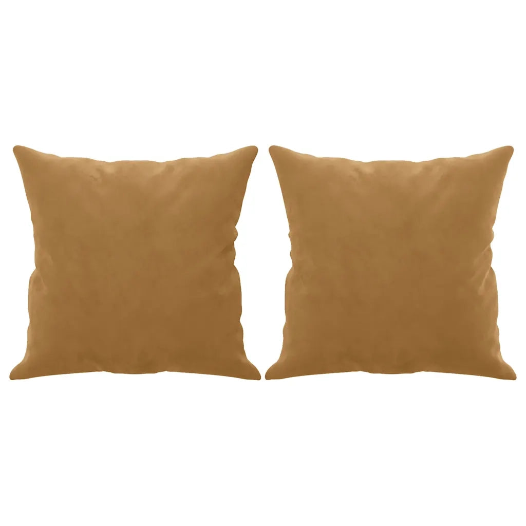 Divano a 2 Posti con Cuscini-Sofa 2 Posti con Cuscini Marrone 140 cm in Velluto