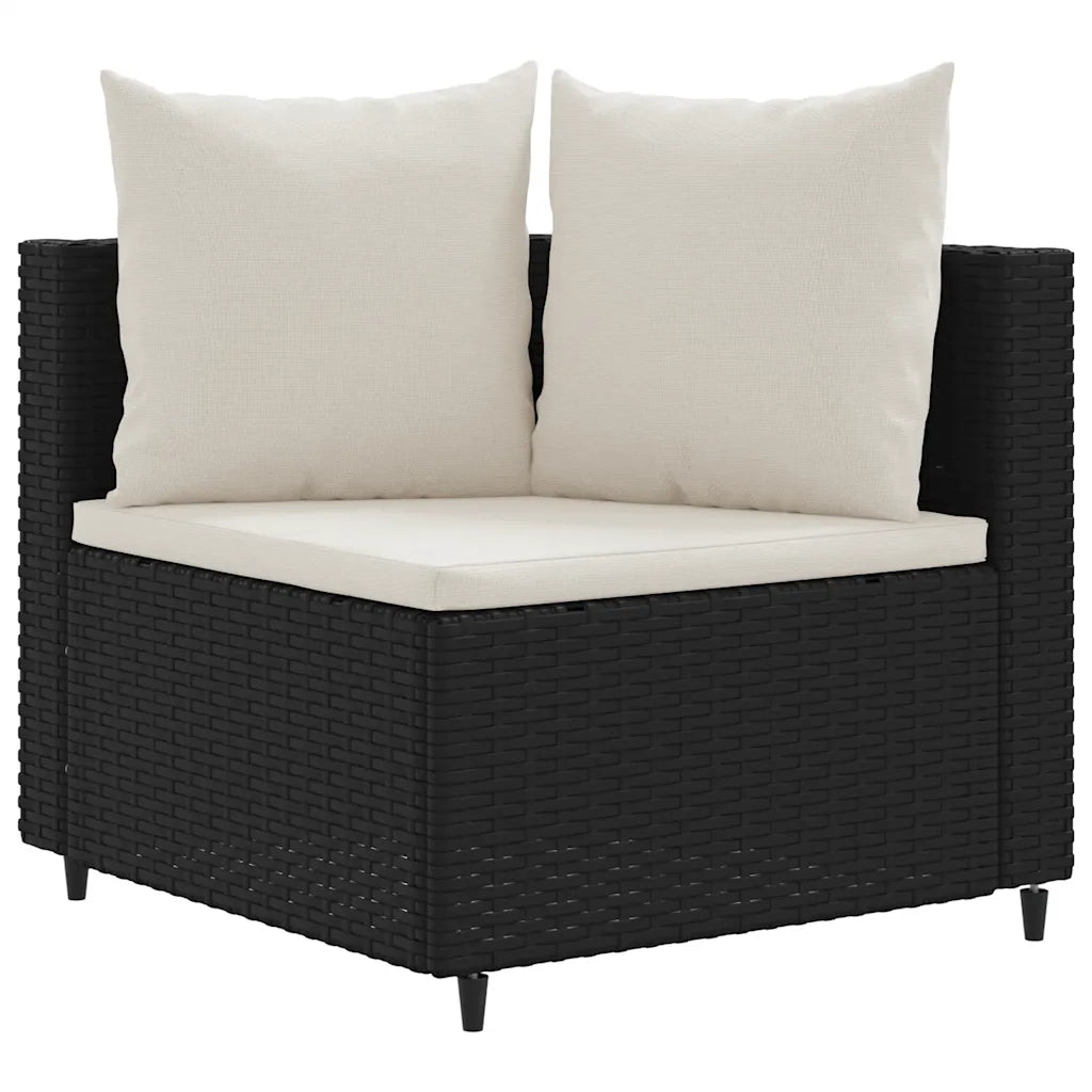 Set Divani da Giardino con Cuscini 7pz Nero Polyrattan 3308376