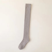 Sokke oversokke per due paia per donna caldi invernali in cotone badato calze spesse sopra ginocchio per uso quotidiano, colore moka + beige