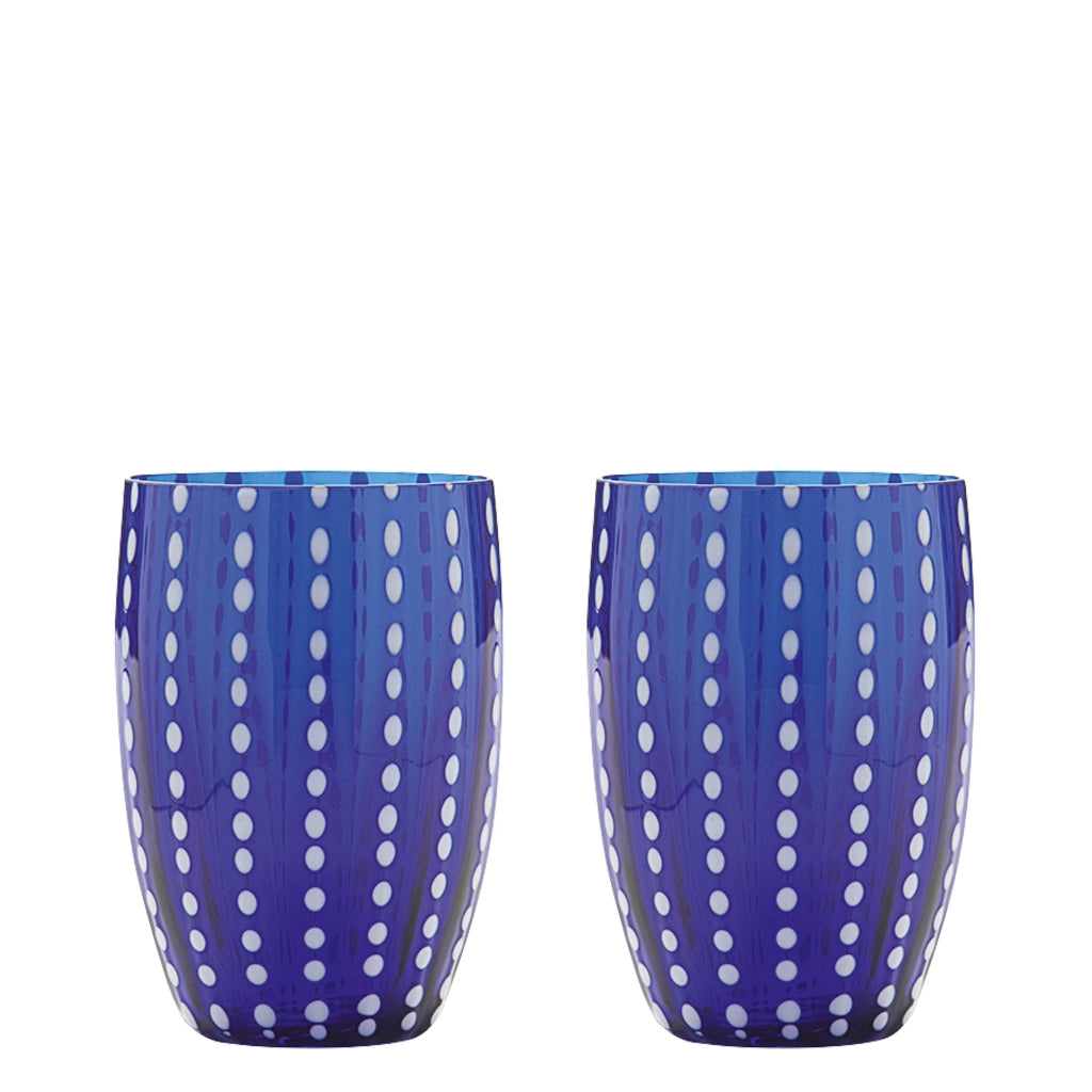 Zafferano Perle Bicchiere Colori misti 1 - Vetro Colorato Soffiato a Bocca, 32 cl, Lavorato a Mano - Set 6 Tumblers Artigianali per Acqua o Cocktail