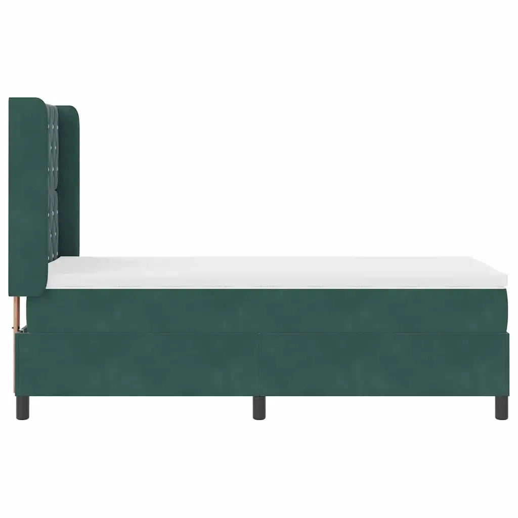 Letto con Box Springs LED e Materasso Verde scuro 90 x 190 cm 3343793