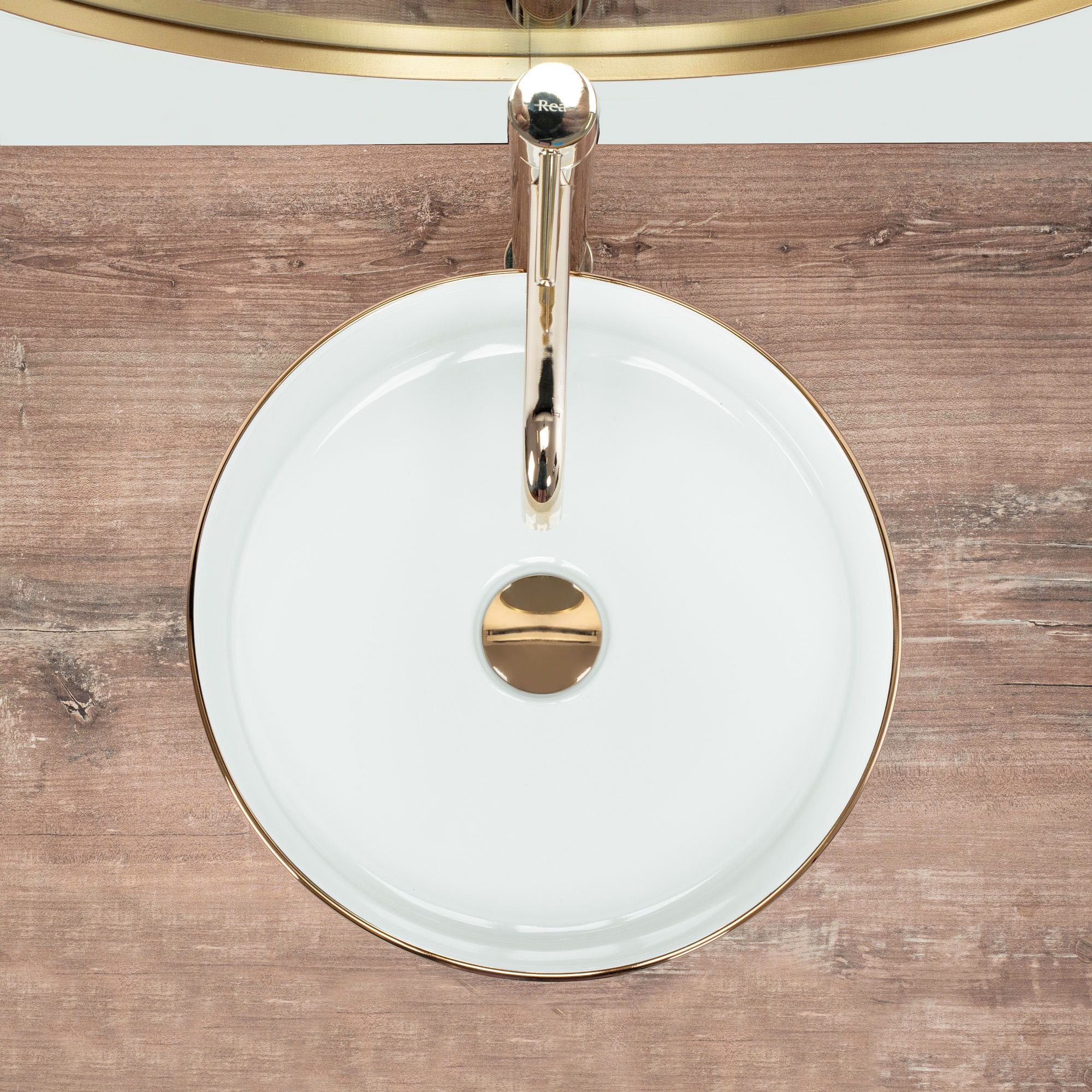 Lavabo Da Appoggio Rea Sami Gold Edge