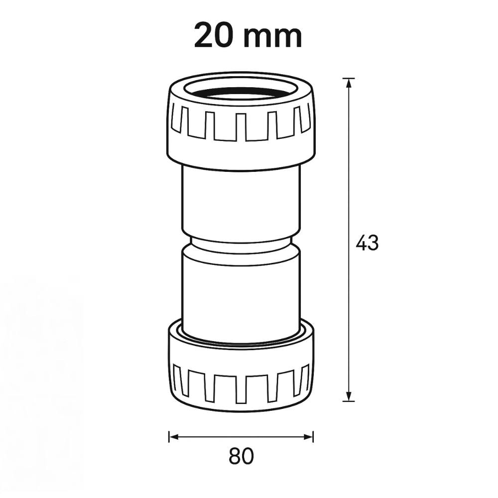 Faeg raccordo tubo rigido manicotto ip65 vari diametri tecnopolimero grigio *** diametro 20 millimetri, confezione 1
