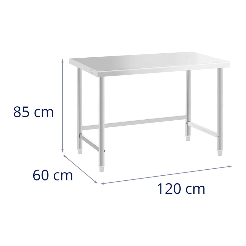 Tavolo da lavoro in acciaio inox piano di lavoro in acciaio inox tavolo da lavoro da cucina 120 x 60 cm 91 kg professionale 14_0005137