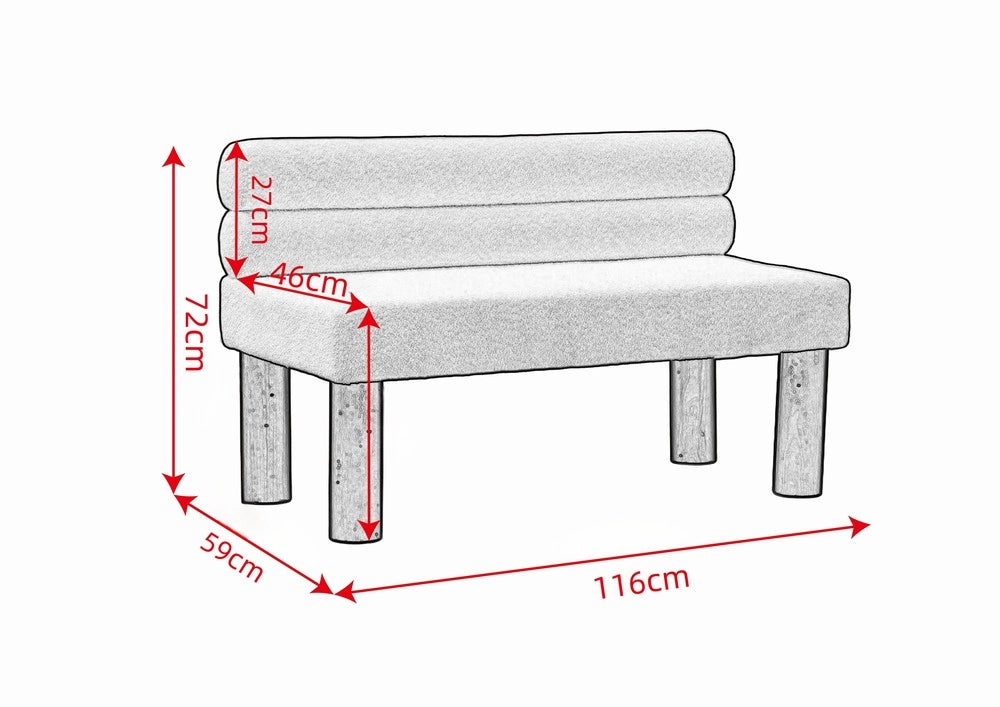 Panchina moderna in legno senza braccioli ¨C Xylo ¨C per sala da pranzo, camera e ingresso