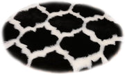 Tappeto in plastica artificiale, tappeto per soggiorno, tappetino yoga, tappetino ingresso, 60 cm di diametro (nero)