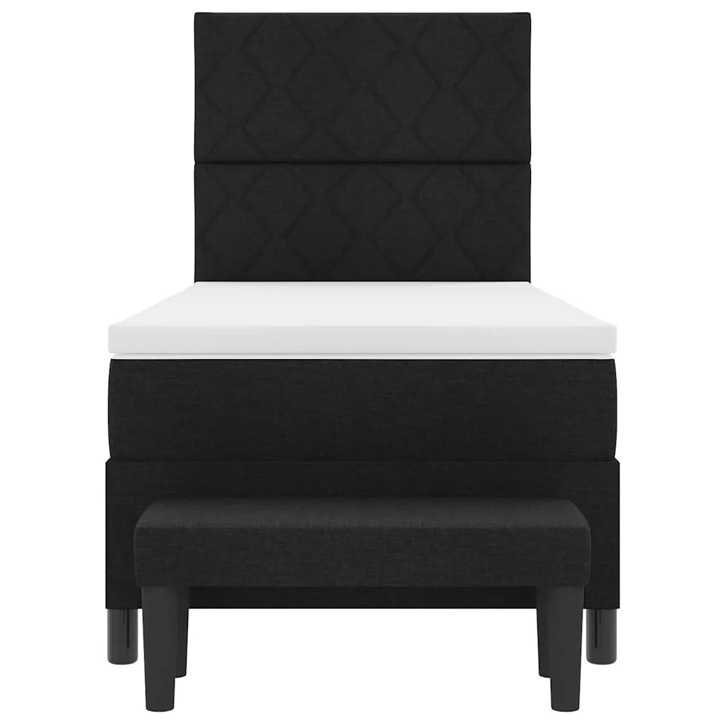 Letto a molle con materasso Nero 90 x 190 cm Tessuto 3344109