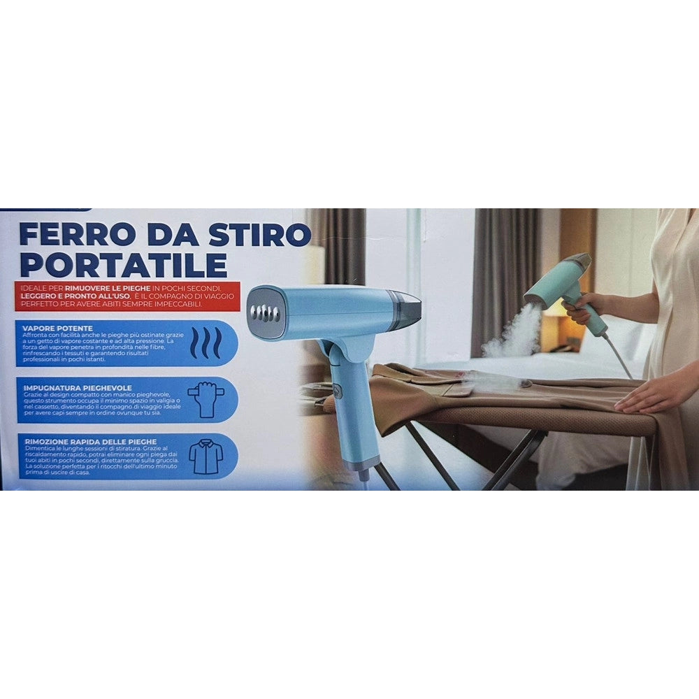Trade Shop - Ferro Da Stiro Pieghevole Portatile Verticale A Vapore Potente Rimozione Rapida Pieghe -