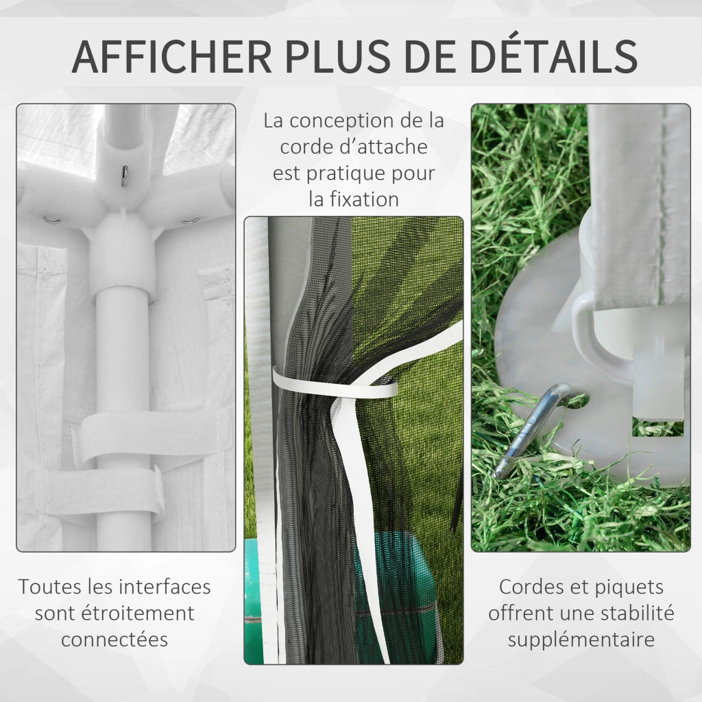 Tonnelle da giardino 3x4m ¨C zephmum ¨C bianco, con pareti in rete e 2 porte