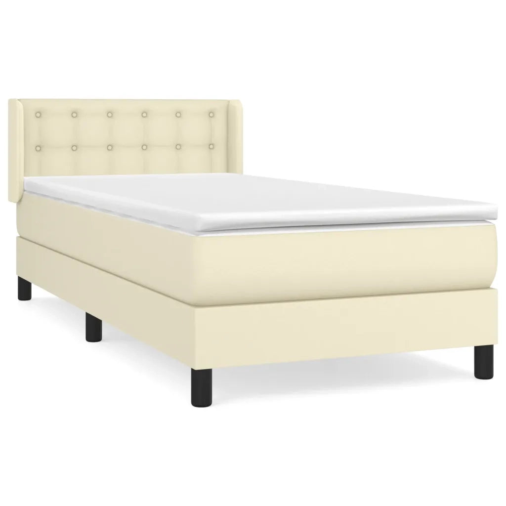 Giroletto a Molle con Materasso Crema 90x200 cm in Similpelle 3130759