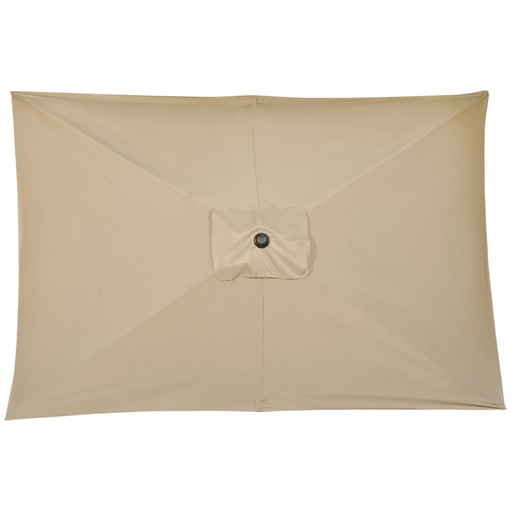 Ombrellone Rettangolare 200x300 cm Pieghevole e Regolabile con Manovella in Alluminio e Poliestere Cachi