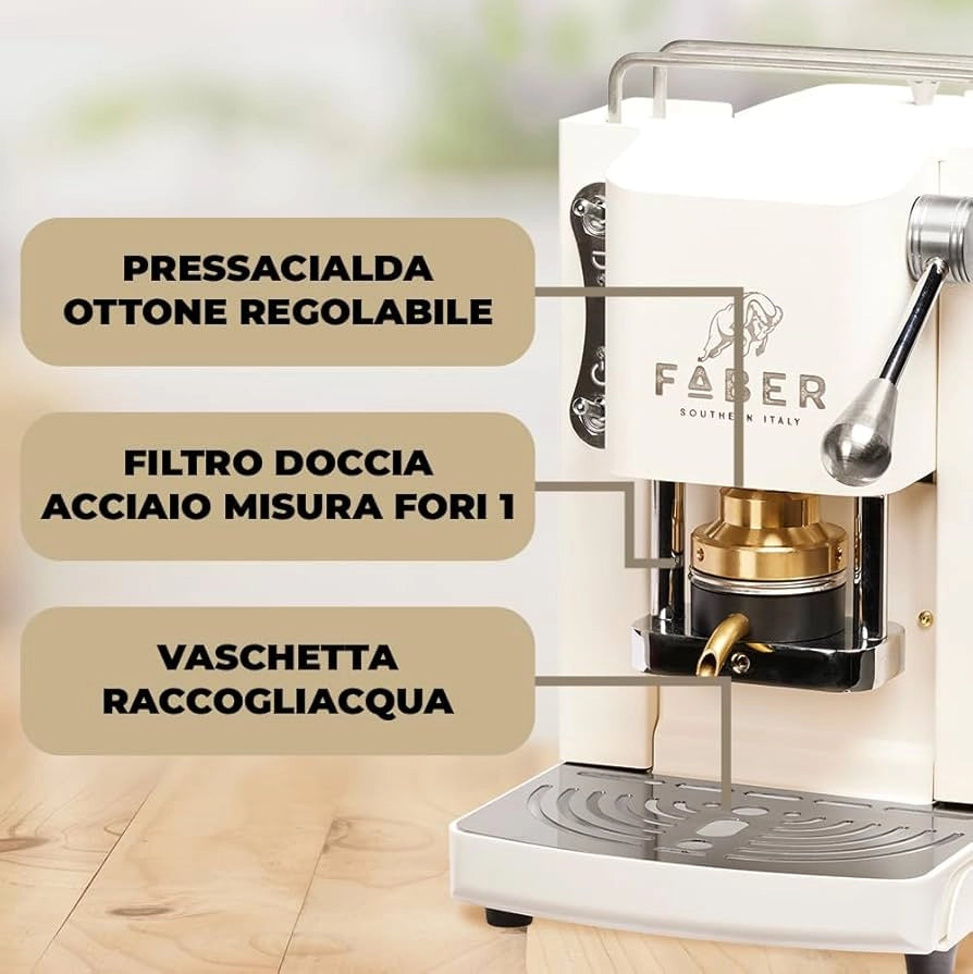 FABER MACCHINA DA CAFFE' A CIALDE PRO MINI DELUXE PURE WHITE
