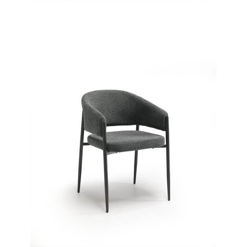 Sedia in tessuto easy-clean Gambe in metallo verniciato Maya 59.5cm X 54cm H 78.5cm Stones