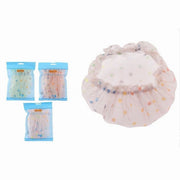 Trade Shop - Set 2 Pz Cuffia Per Doccia Bagno Colorata A Pois Elastico Protegge Capelli 87181 -