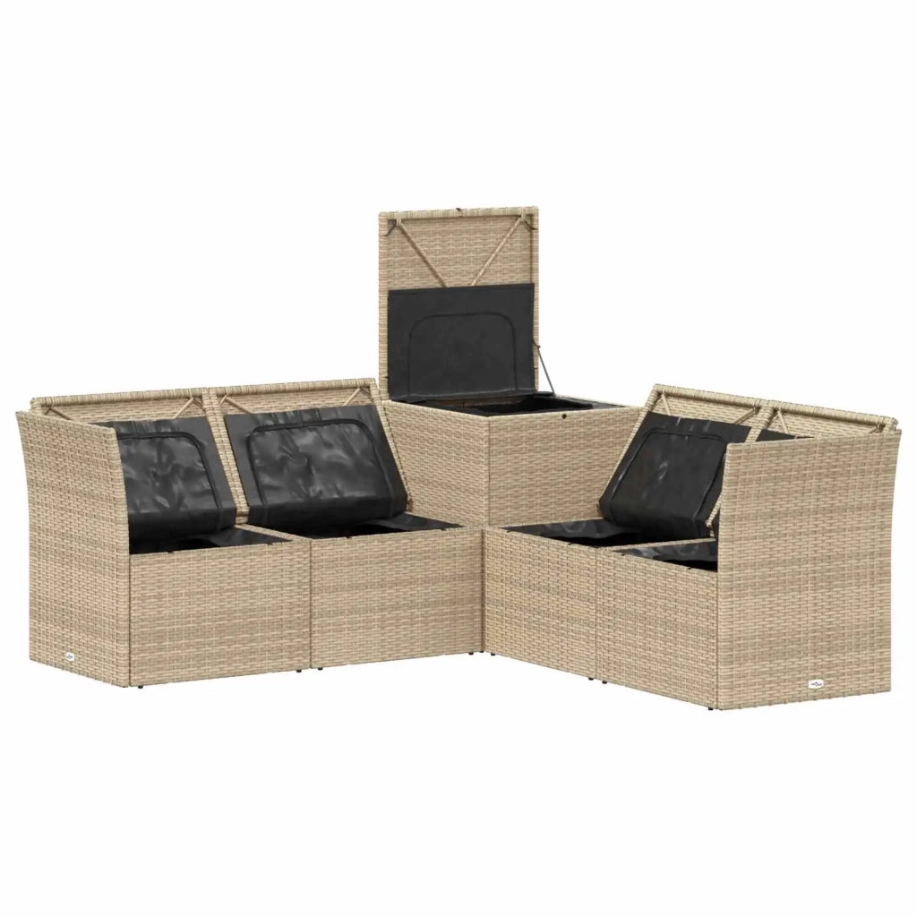 Set di divani 5 pz Beige e Grigio Chiaro 3447845