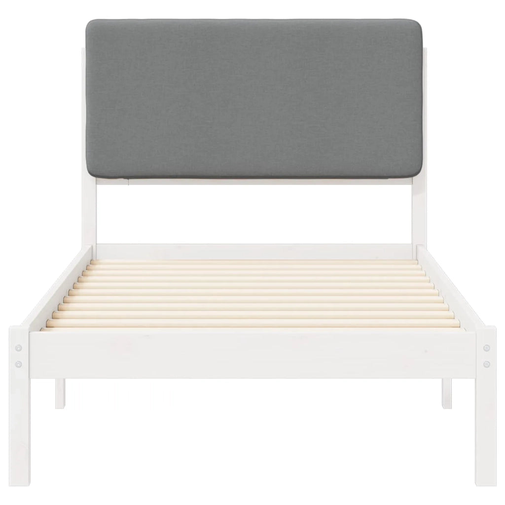 Letto con Testiera Rivestita Grigio chiaro 90 x 190 cm 877948