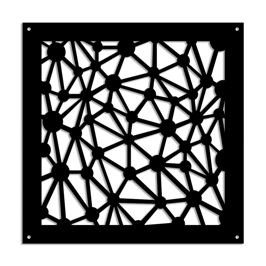 ATOM - Pannello in PVC traforato - Parasole Colore: nero, Misura: 73x73 cm