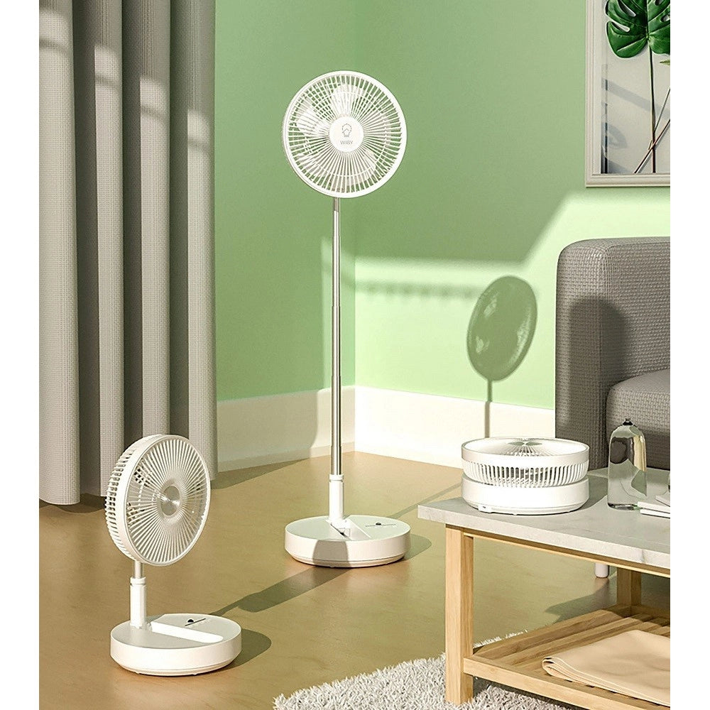 Trade Shop - Ventilatore Portatile P21 Batteria Ricaricabile Salvaspazio Pieghevole Silenzioso -