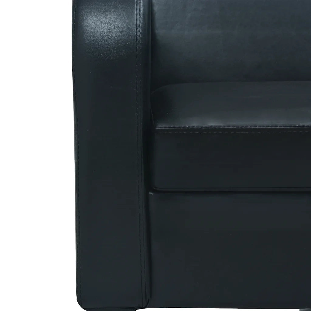 Divano a 2 Posti in Pelle Artificiale Nero 245587