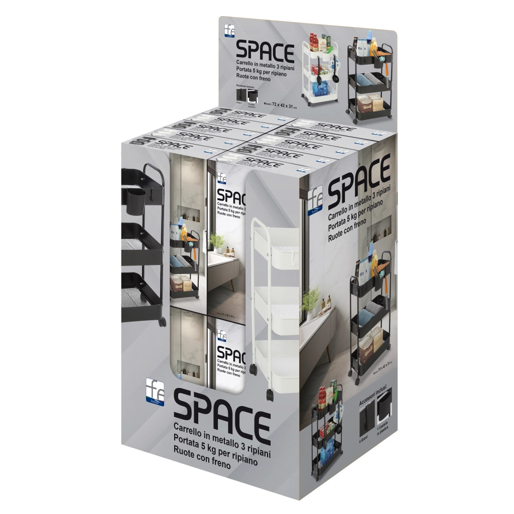 CARRELLO SPACE 41X31XH72CM 5 RIPIANI CON RUOTE