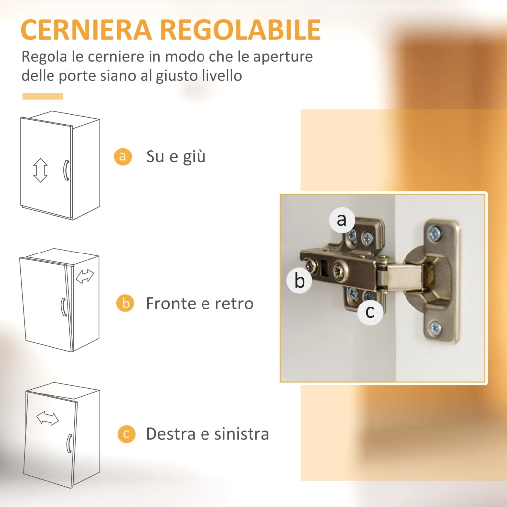 Credenza Bianco con Cassetti e Ante ¨C zephmum ¨C Bianco 100x39.5x183.5cm