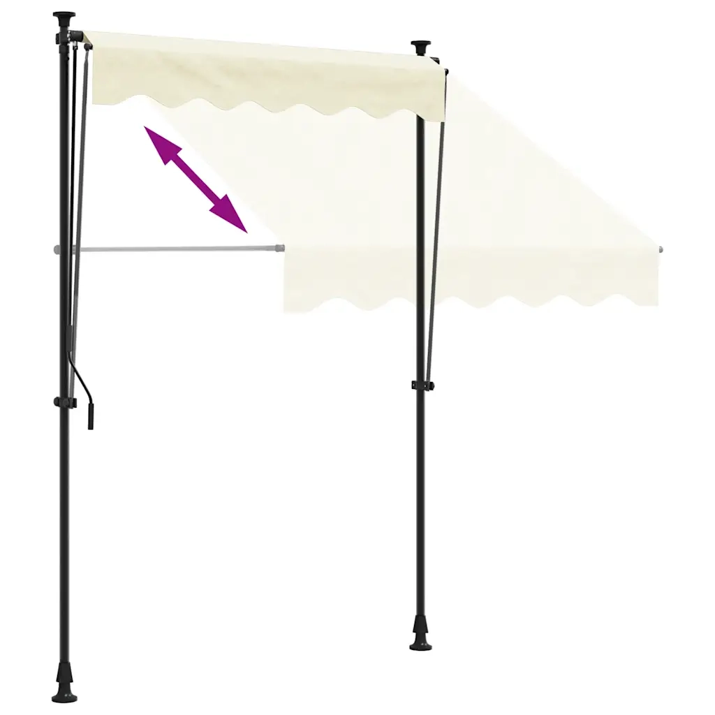 Tenda da Sole Retrattile Crema 200x150 cm in Tessuto e Acciaio