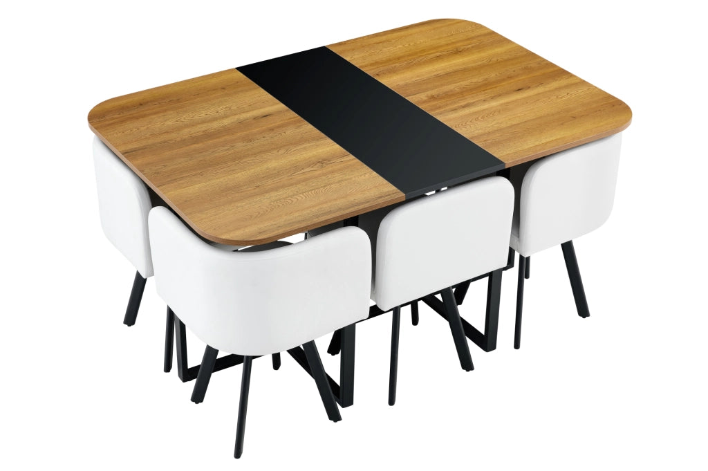 Set da pranzo allungabile con sedie in MDF e metallo