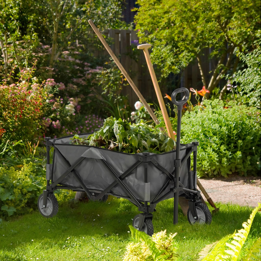 Carrello da giardino pieghevole ¨C zephmum ¨C grigio scuro 108x55x93 cm