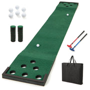 Set di gioco golf pong con tappetino per putt con 2 mazze regolabili, Set di gioco golf per interni ed esterni Verde