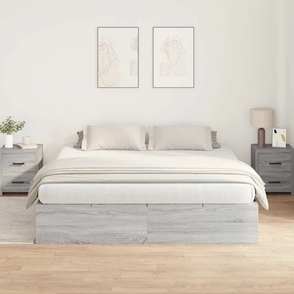 Struttura letto con contenitore Grigio Sonoma 200 x 200 cm 3335362