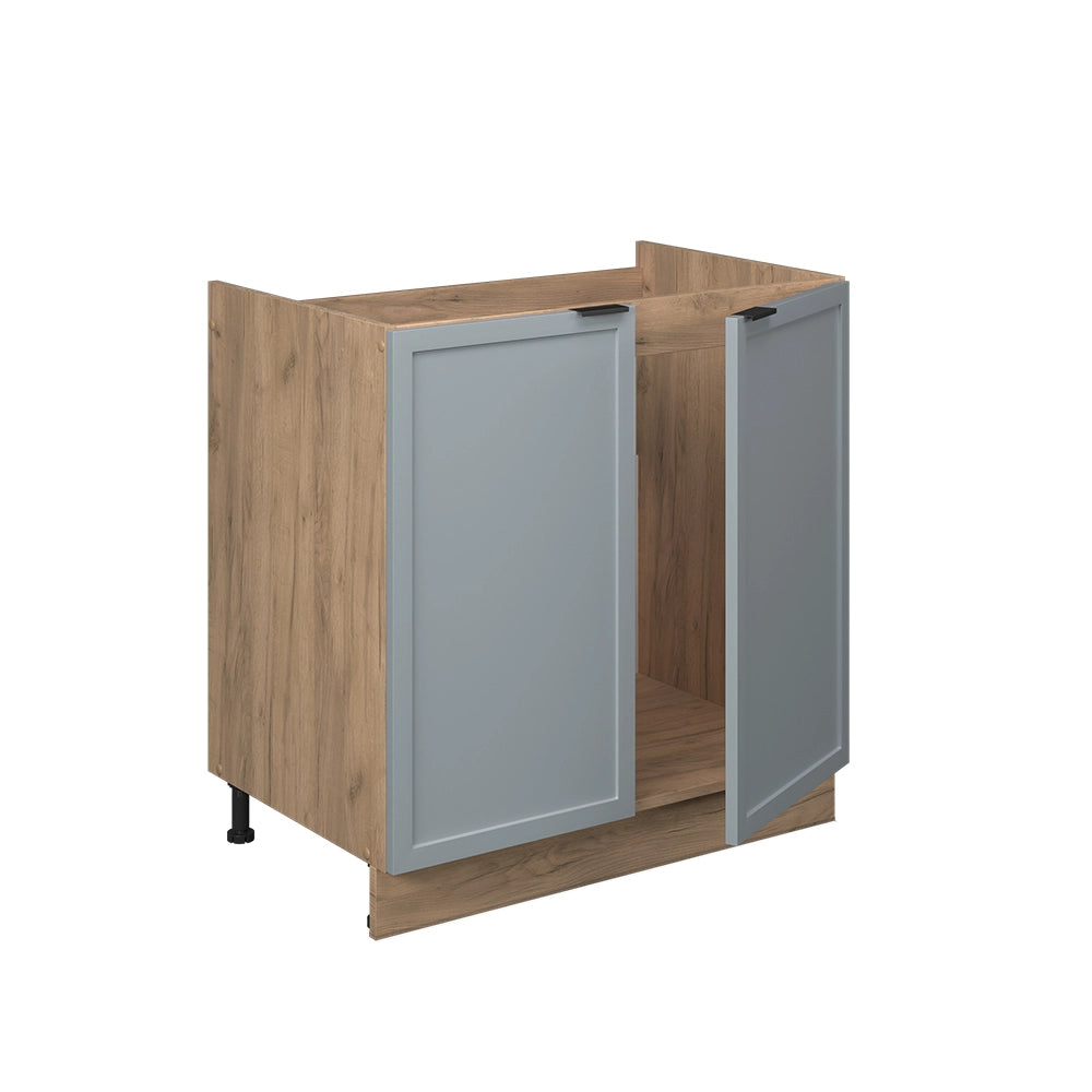 Vicco Mobile lavello cucina Blu-grigio chiaro 80 cm , PL Marmo
