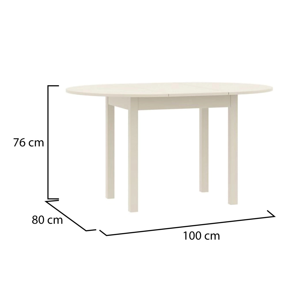 Liriteda, Tavolo Allungabile 6 Posti, 100x80x76h cm Beige