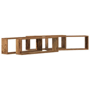 4 pz Scaffali da Parete | Mensola sospesa Legno vecchio 80 x 15 x 26 cm