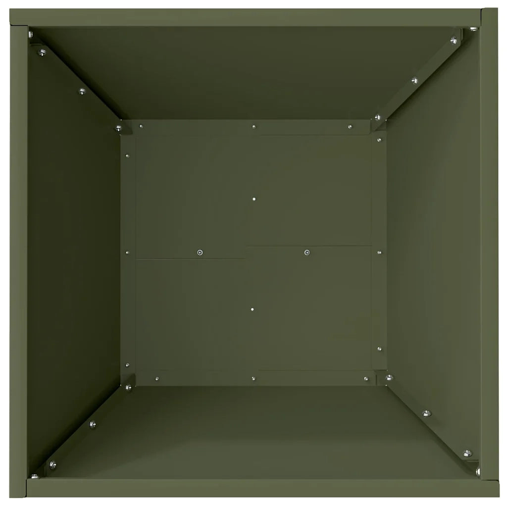 Vaso da giardino-Fioriera Esterno-Contenitore per Piante Verde oliva 40 x 40 x 15 cm