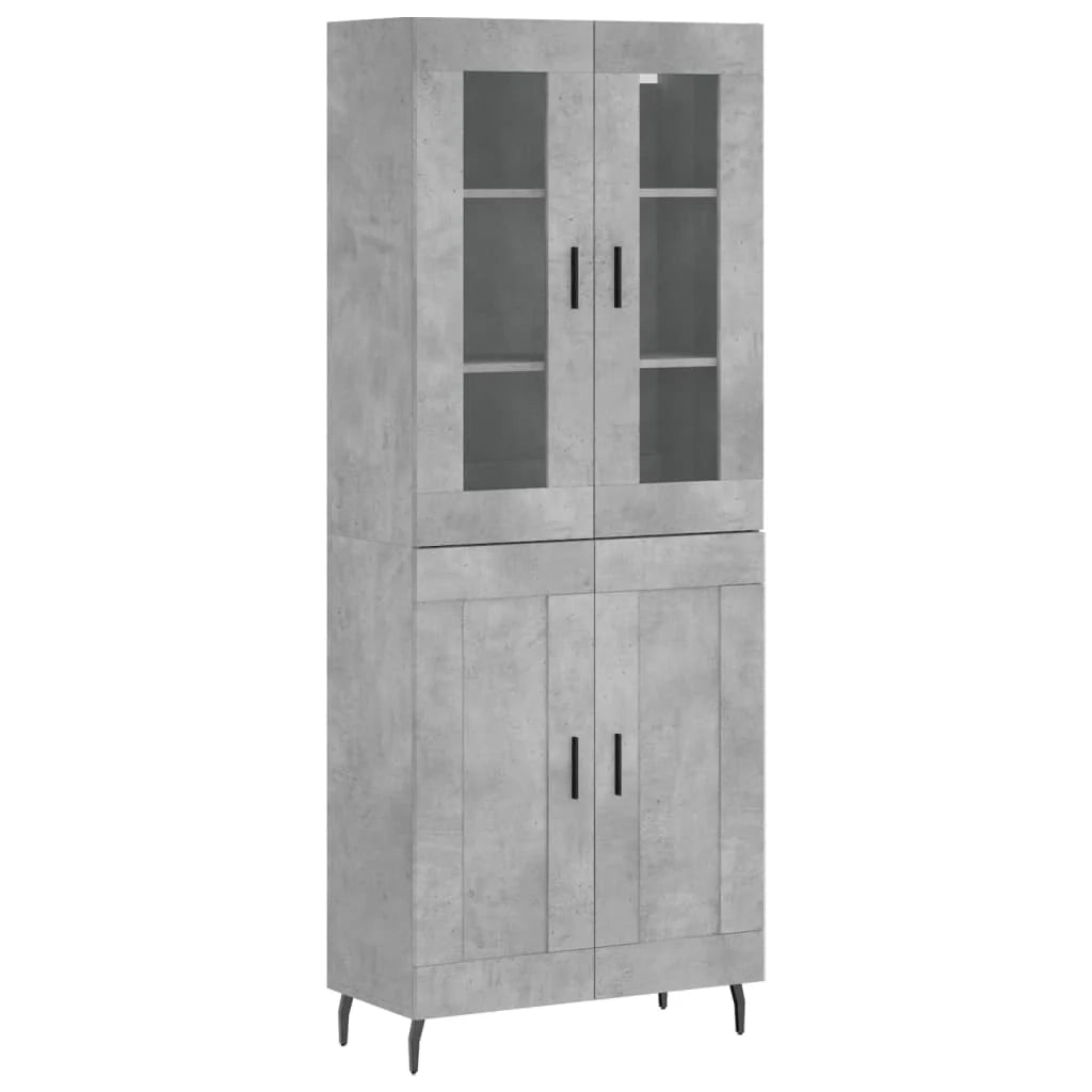 Buffet credenza cassettiera armadio mobile contenitore organizer cucina soggiorno salotto alto 69,5 x 34 x 180 cm legno ingegnerizzato grigio 02_0034640