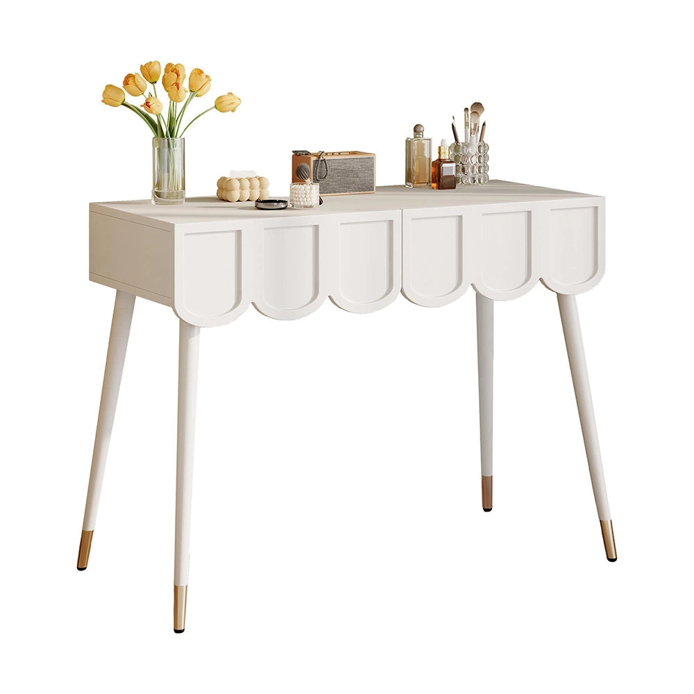 Tavolo da trucco con 2 cassetti - Xylo - Bianco, 100¡Á40¡Á76 cm