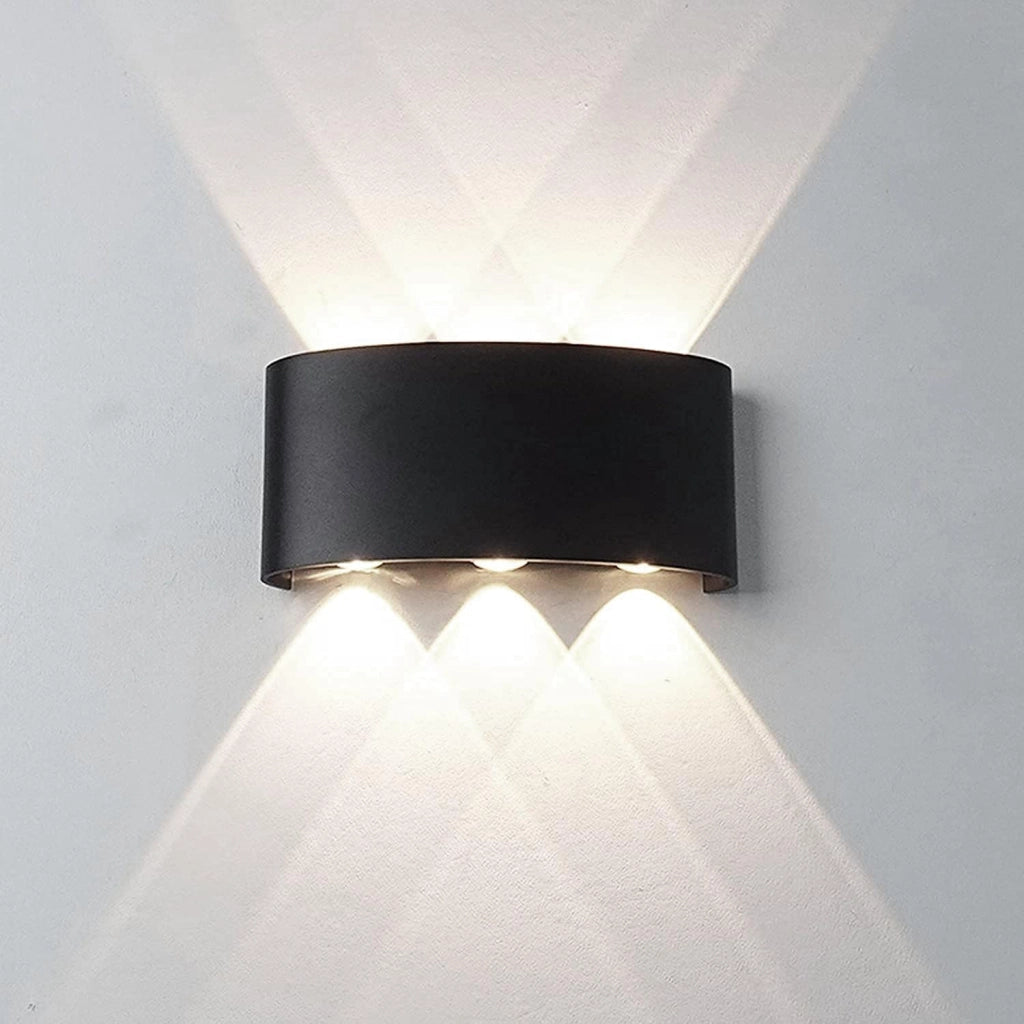 APPLIQUE MODERNA LUCE A LED LAMPADA DA PARETE MURO DA 16W PER ESTERNO NERO LUCE NATURALE 4000K