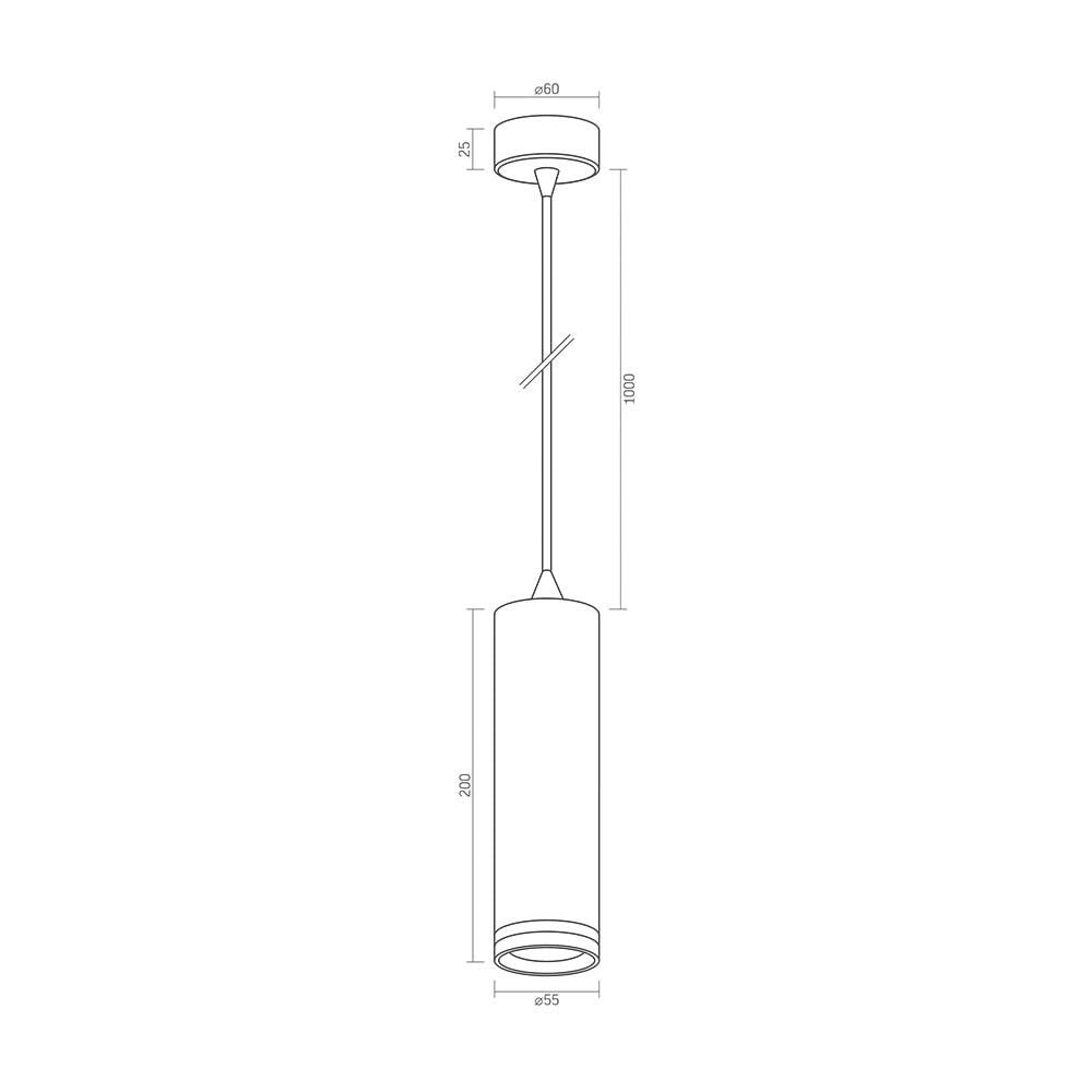Lampada sospesa tubolare nera 1xGU10 30W Videx