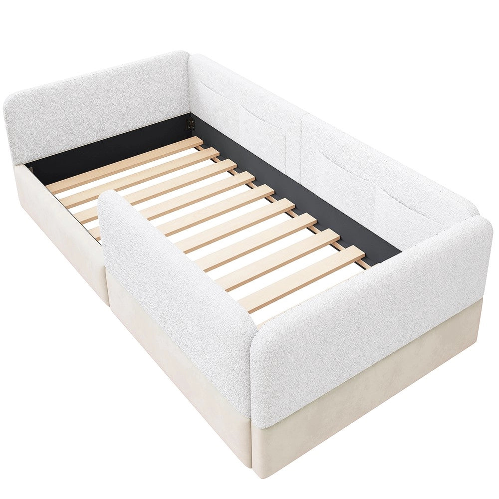 Letto Imbottito con Sponde e Contenitore ¨C Xylo ¨C Bianco 90x200