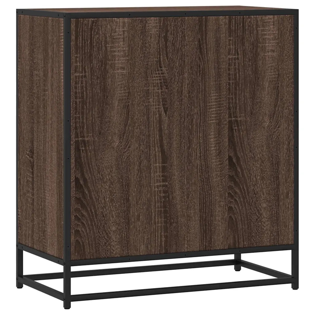 Credenza Rovere Marrone 68x35x76 cm in Truciolato e Metallo 848973