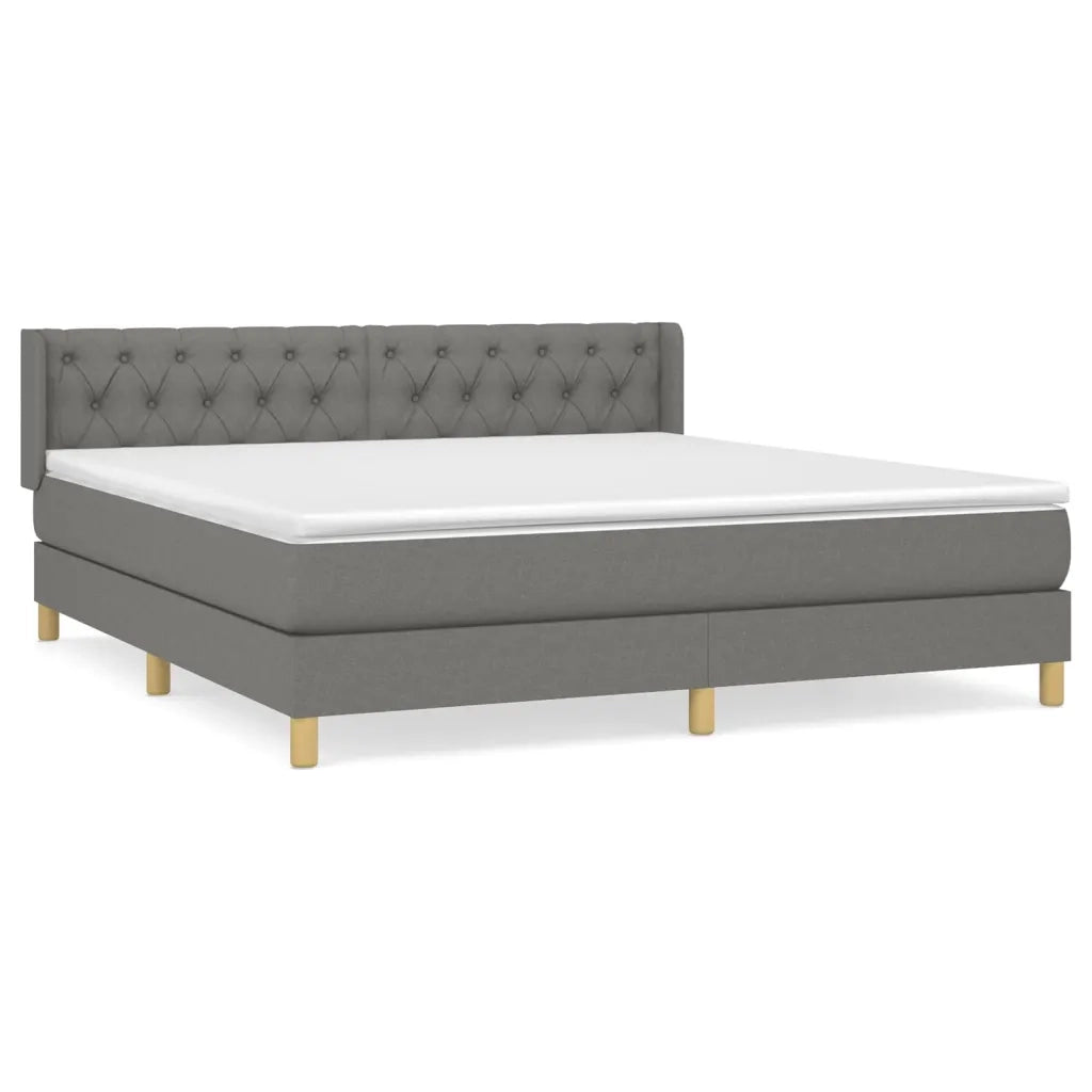 Giroletto a Molle con Materasso Grigio Scuro 160x200 cm Tessutocod mxl 74424