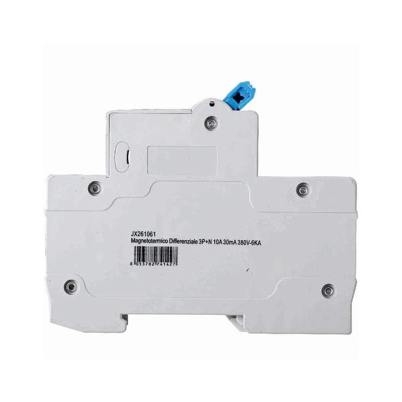 Interruttore Magnetotermico Differenziale 3P+N 10A 6KA 30mA 380V Occupa 4 Moduli DIN