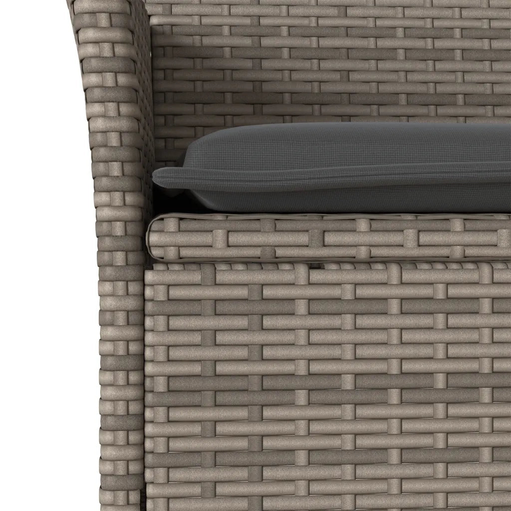 Set da Pranzo da Giardino 5 pz con Cuscini Polyrattan e Vetro 3278622