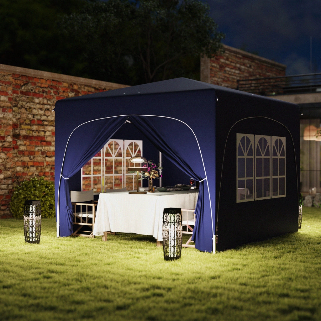 Gazebo da giardino pieghevole ¨C zephmum ¨C Grigio sabbia 3x3 m