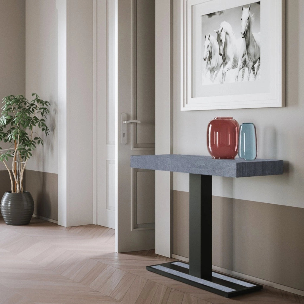 Consolle Allungabile 90-300x40x77 cm in Nobilitato Grigio