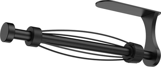 Sostegno da Cucina Senza Fori - Regolabile con Una Mano - Acciaio Inossidabile - Effetto Dampening - Autoadesivo - Nero - Per Cucina e Armadi