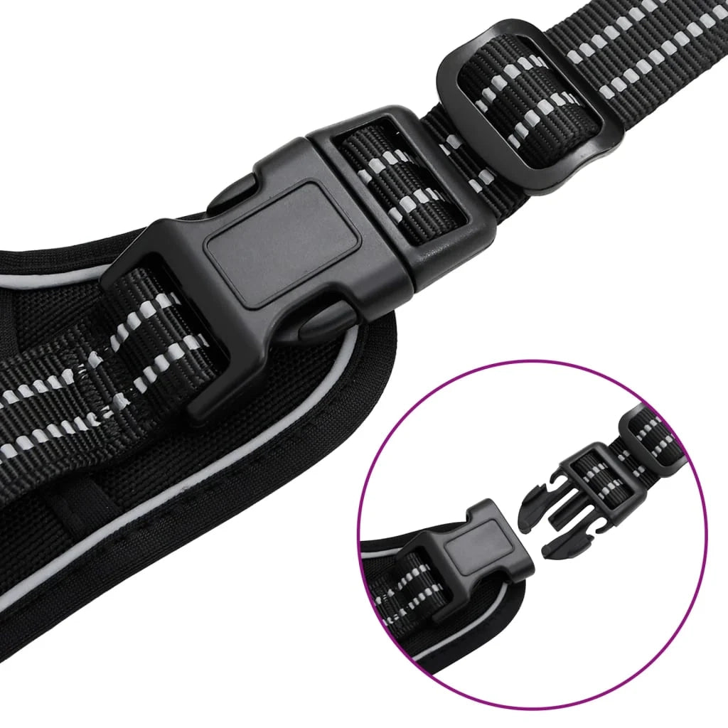 Pettorina per cani con strisce riflettenti regolabili Nero 02_0042312