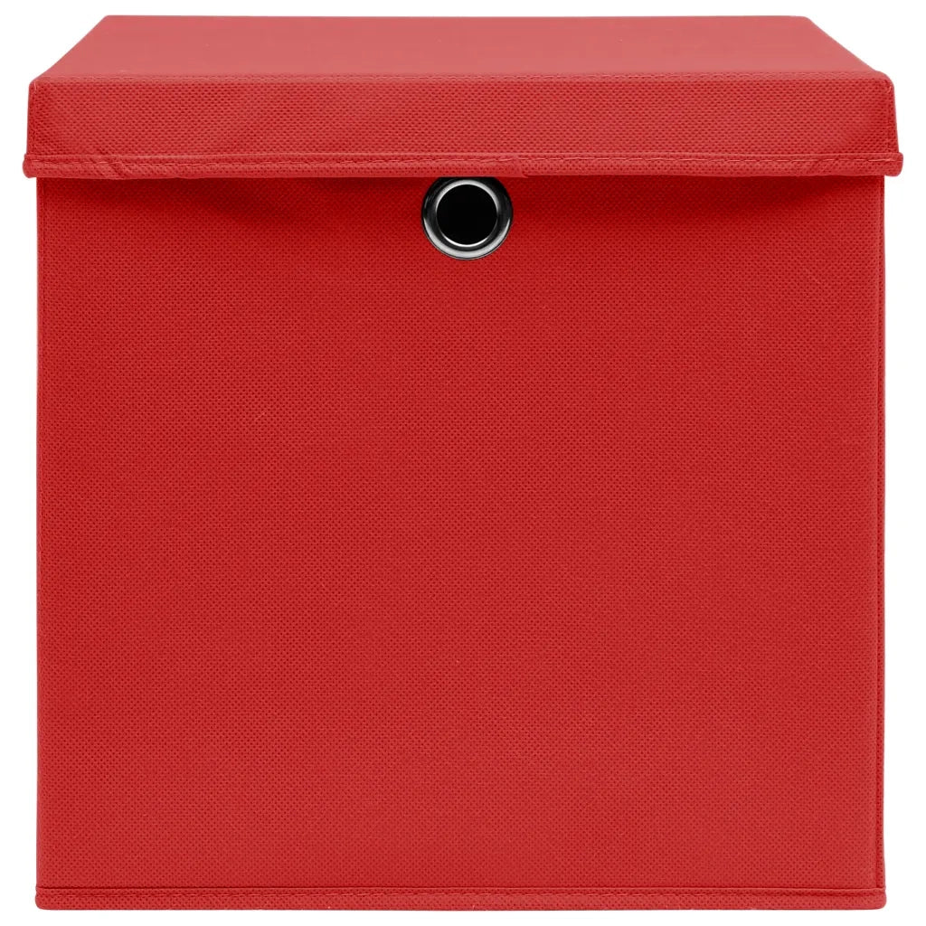 Scatole con Coperchi 4 pz Rosse 32x32x32 cm in Tessuto cod mxl 41981