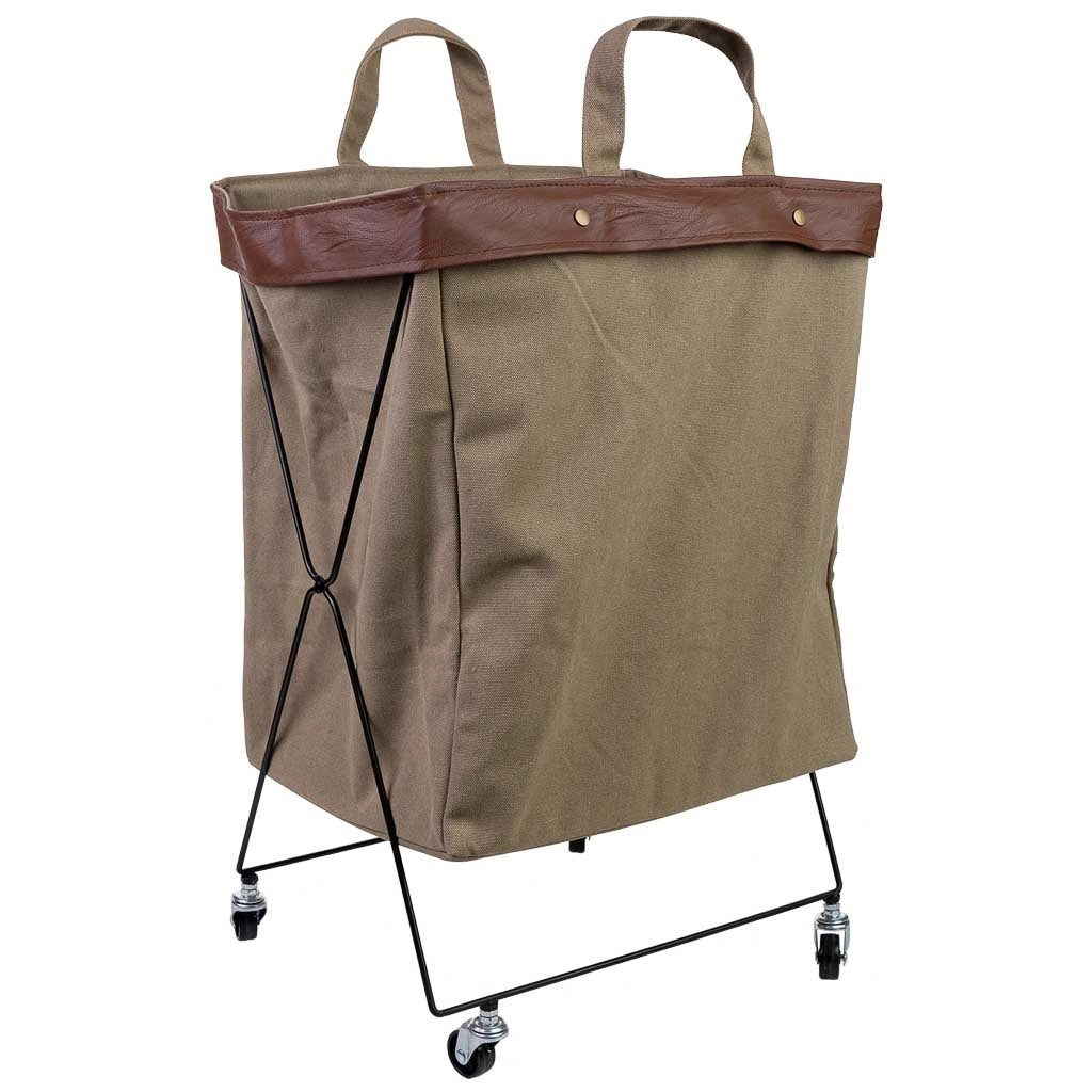 Cesto per la biancheria in metallo e tessuto 41x32x58h cm